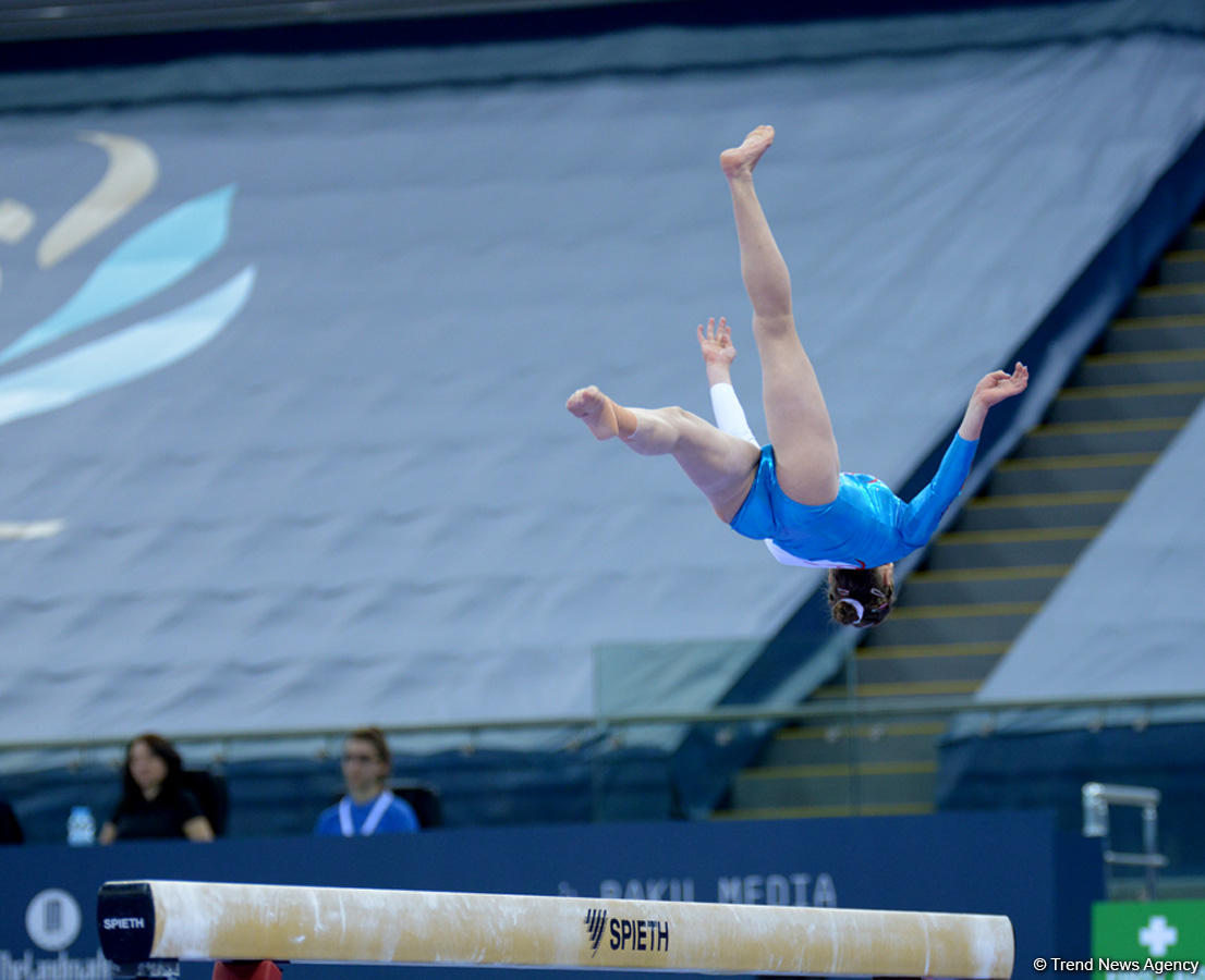 Azərbaycanlı gimnast Bakıda Dünya Kubokunda finala çıxıb (FOTO)