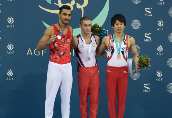 Bakıda idman gimnastikası üzrə Dünya Kubokunun qızıl mükafatçısı Oleq Stepkonun mükafatlandırma mərasimi olub (FOTO+VİDEO)