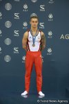 Bakıda idman gimnastikası üzrə Dünya Kuboku finalının ikinci hissəsinin qaliblərinin mükafatlandırma mərasimi olub (FOTO)