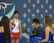Bakıda idman gimnastikası üzrə Dünya Kuboku finalının ikinci hissəsinin qaliblərinin mükafatlandırma mərasimi olub (FOTO)