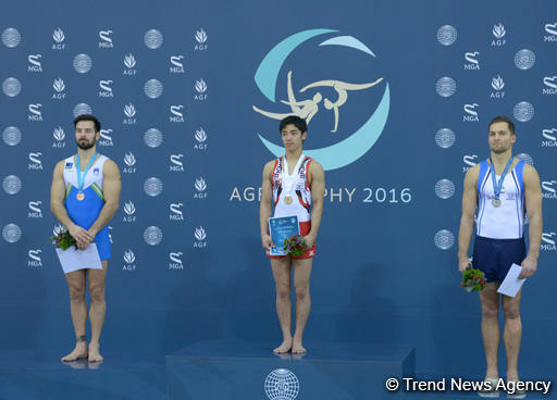 Bakıda idman gimnastikası üzrə Dünya Kubokunda ilk qaliblərin mükafatlandırma mərasimi keçirilib  (Fotoreportaj)