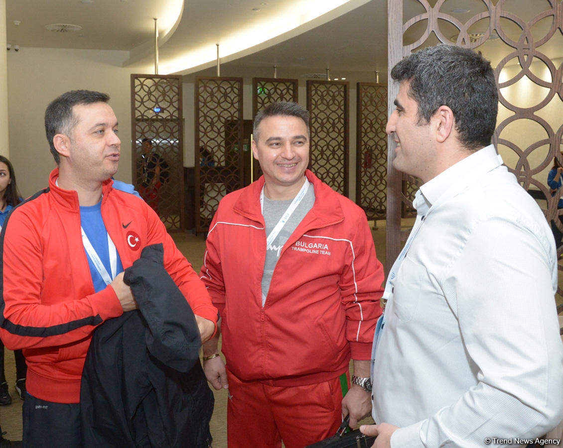Bakıda batut gimnastikası üzrə Dünya Kubokuna gəlmiş nümayəndə heyəti rəhbərləri və üzvlərinin görüşü olub (FOTO)
