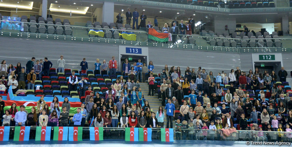 Bakıda batut gimnastikası üzrə Dünya Kuboku finallarının qaliblərinin mükafatlandırma mərasimi keçirilib (FOTO)