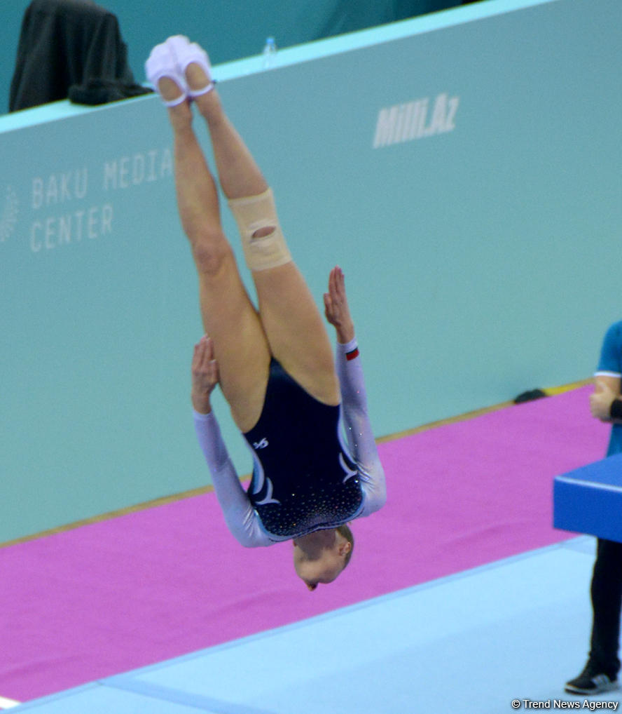 Bakıda batut gimnastikası üzrə Dünya Kubokunda yarışların ikinci günü (FOTO)