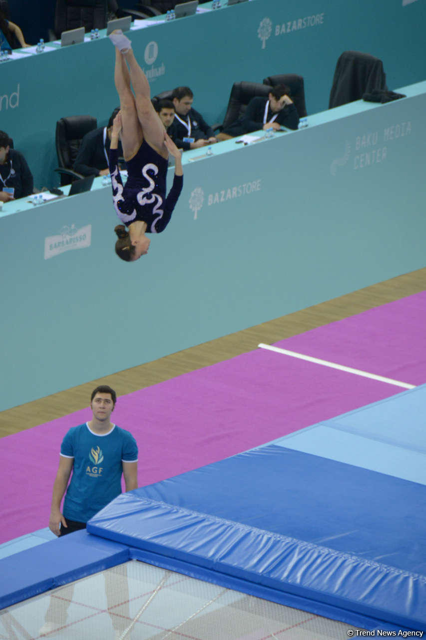 Bakıda batut gimnastikası üzrə Dünya Kubokunda yarışların ikinci günü (FOTO)