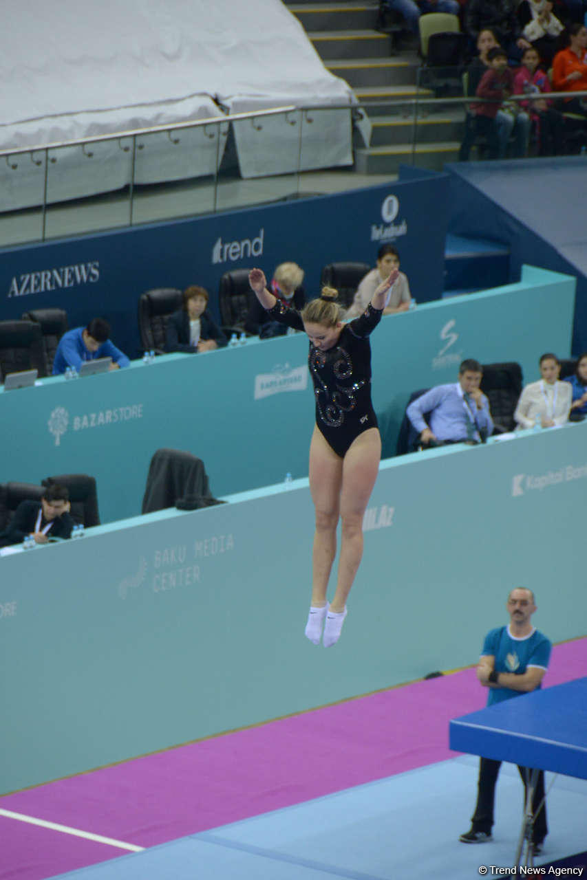 Bakıda batut gimnastikası üzrə Dünya Kubokunda yarışların ikinci günü (FOTO)