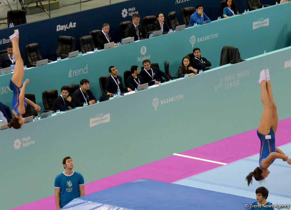 Bakıda batut gimnastikası üzrə FIG Dünya Kubokunun finalları start götürüb (FOTO)