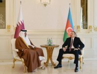 Azərbaycan Prezidentinin və Qətər Əmirinin təkbətək görüşü olub (FOTO)