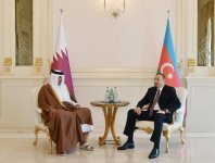 Azərbaycan Prezidentinin və Qətər Əmirinin təkbətək görüşü olub (FOTO)