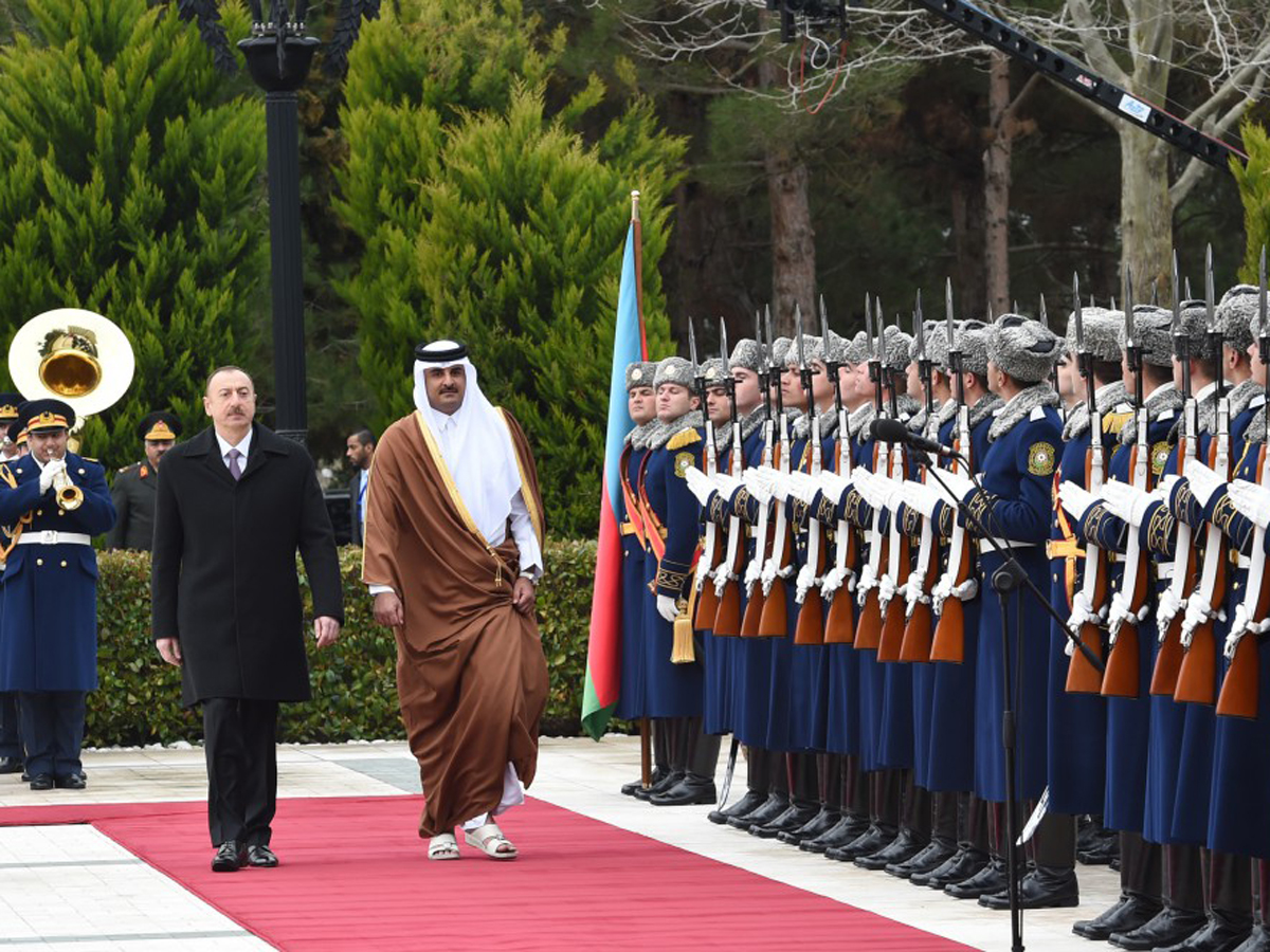 Qətər Dövlətinin Əmirinin rəsmi qarşılanma mərasimi olub (FOTO)