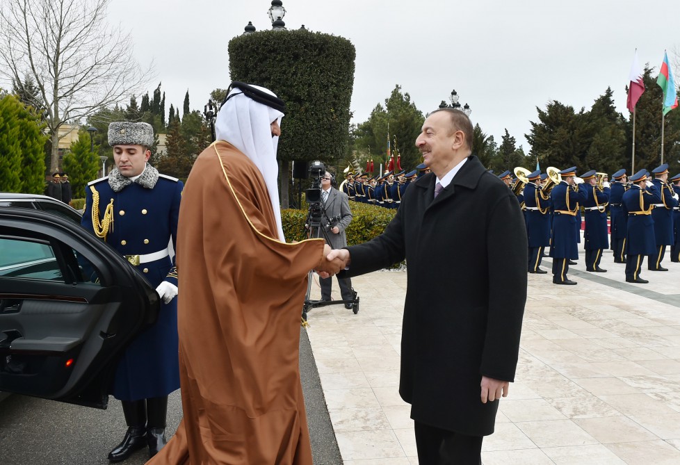 Qətər Dövlətinin Əmirinin rəsmi qarşılanma mərasimi olub (FOTO)