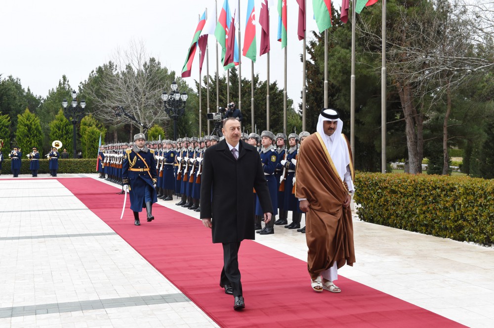 Qətər Dövlətinin Əmirinin rəsmi qarşılanma mərasimi olub (FOTO)