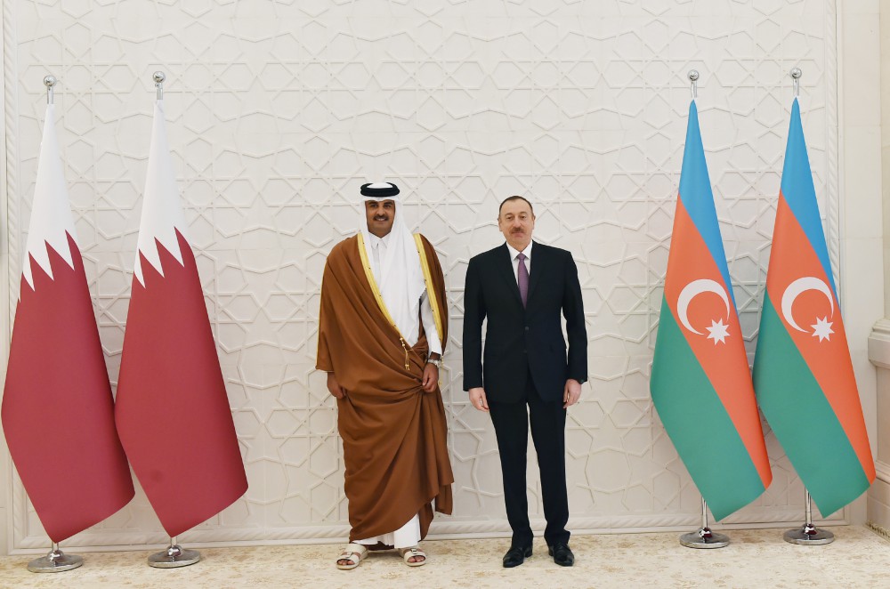 Qətər Dövlətinin Əmirinin rəsmi qarşılanma mərasimi olub (FOTO)