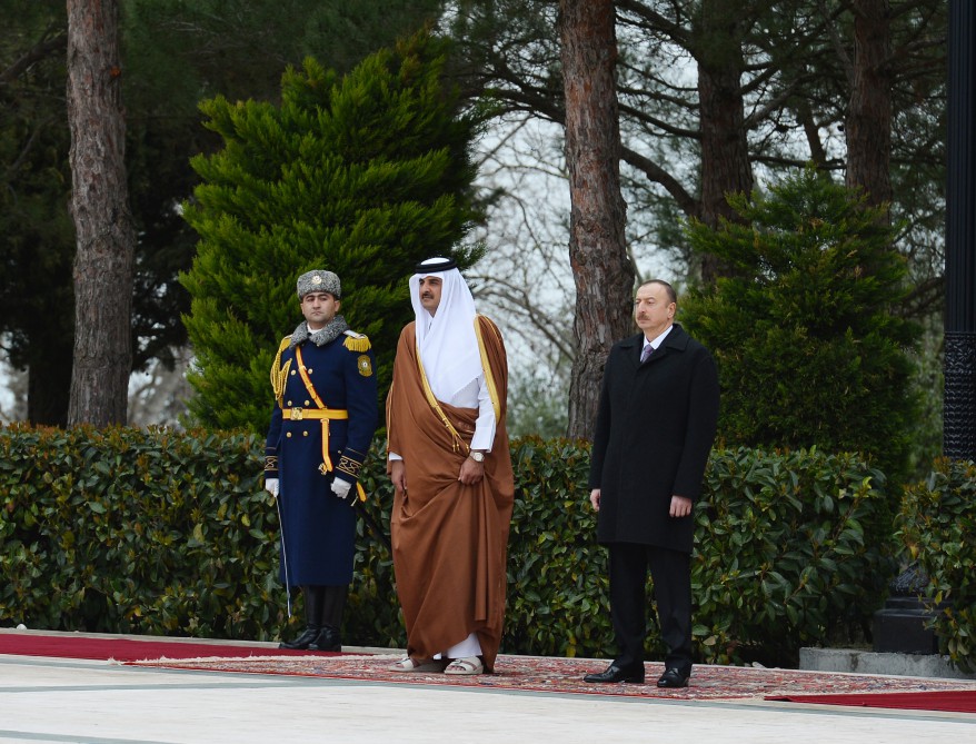 Qətər Dövlətinin Əmirinin rəsmi qarşılanma mərasimi olub (FOTO)