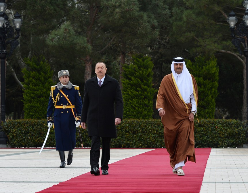 Qətər Dövlətinin Əmirinin rəsmi qarşılanma mərasimi olub (FOTO)