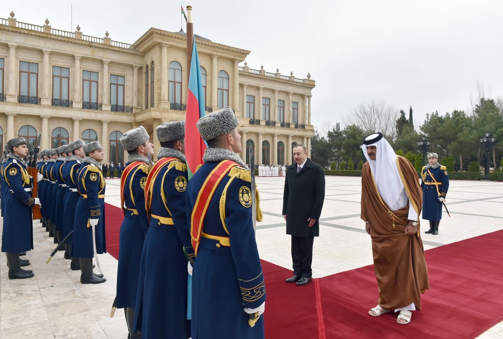 Qətər Dövlətinin Əmirinin rəsmi qarşılanma mərasimi olub (FOTO)