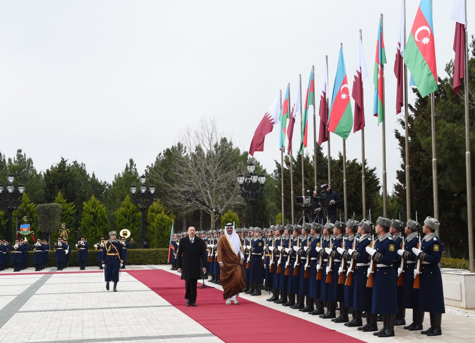 Qətər Dövlətinin Əmirinin rəsmi qarşılanma mərasimi olub (FOTO)