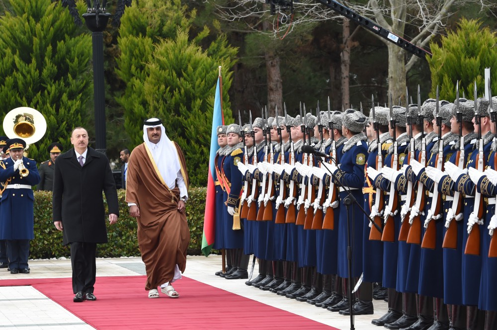 Qətər Dövlətinin Əmirinin rəsmi qarşılanma mərasimi olub (FOTO)