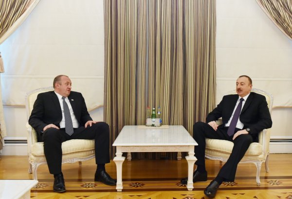 Azərbaycan və Gürcüstan prezidentlərinin görüşü olub (FOTO)