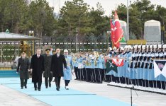 Prezident İlham Əliyevin Ankarada rəsmi qarşılanma mərasimi olub (FOTO)