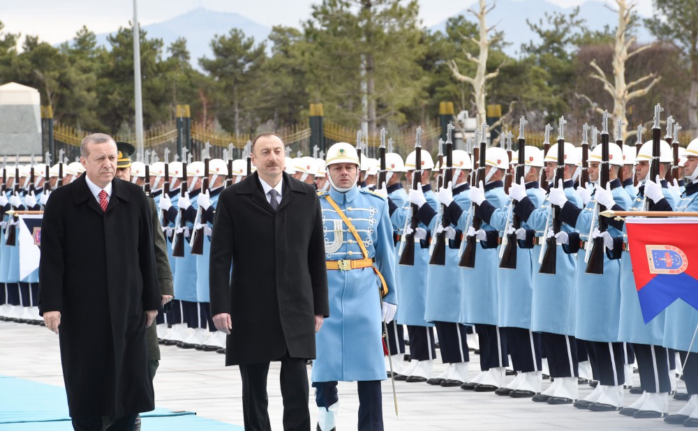 Prezident İlham Əliyevin Ankarada rəsmi qarşılanma mərasimi olub (FOTO)