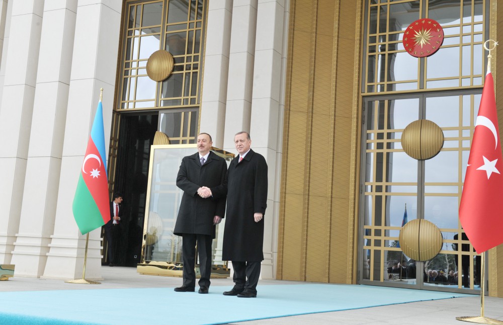Prezident İlham Əliyevin Ankarada rəsmi qarşılanma mərasimi olub (FOTO)