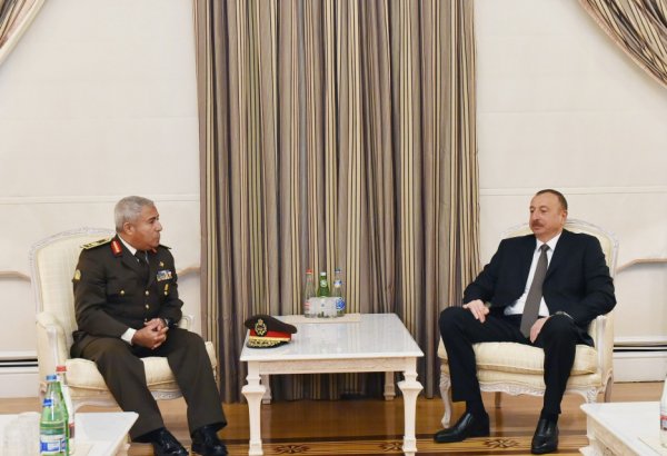 Prezident İlham Əliyev Misir Sərhəd Qoşunlarının komandanını qəbul edib