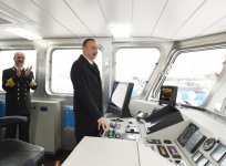 Prezident İlham Əliyev sərnişin gəmilərinin istismara verilməsi mərasimində iştirak edib (FOTO)