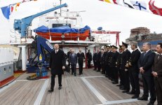 Prezident İlham Əliyev sərnişin gəmilərinin istismara verilməsi mərasimində iştirak edib (FOTO)