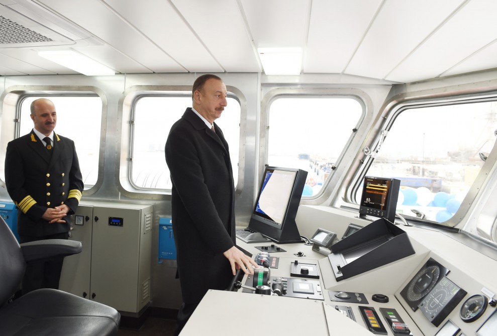 Prezident İlham Əliyev sərnişin gəmilərinin istismara verilməsi mərasimində iştirak edib (FOTO)