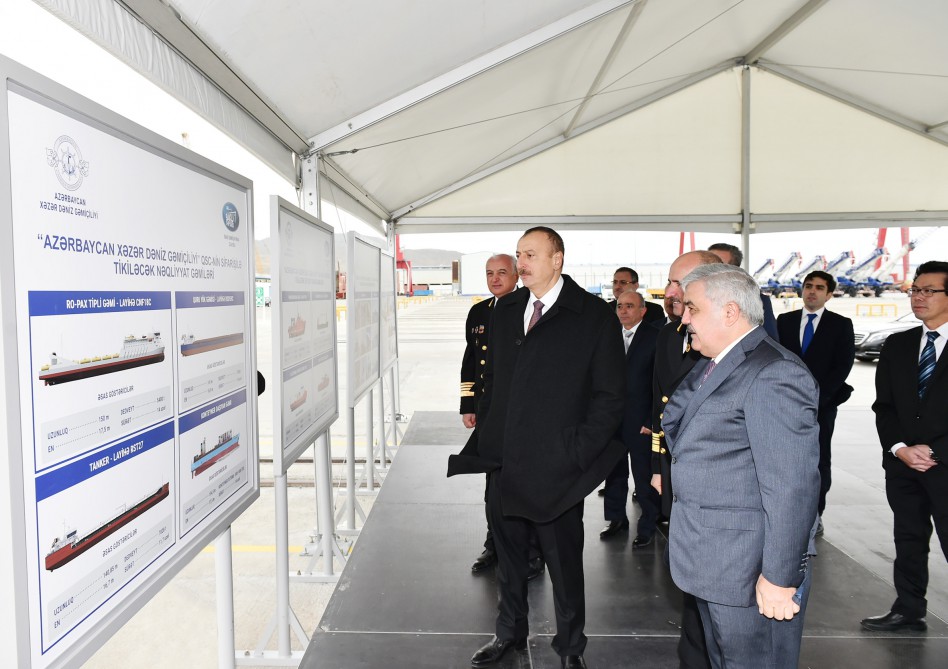 Prezident İlham Əliyev sərnişin gəmilərinin istismara verilməsi mərasimində iştirak edib (FOTO)