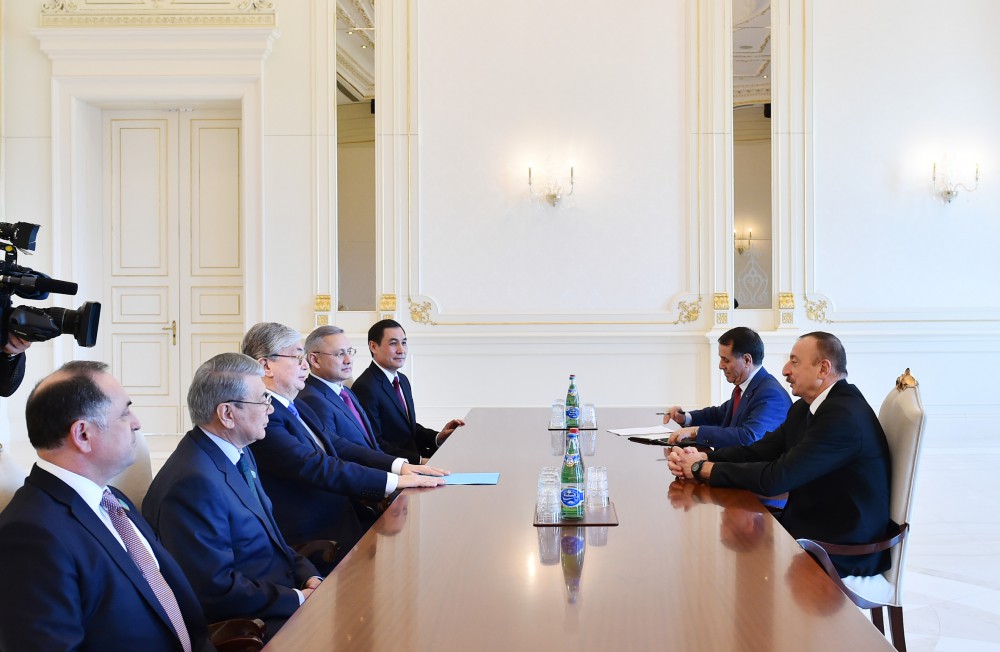 Prezident İlham Əliyev Qazaxıstan parlamenti Senatının sədrinin başçılıq etdiyi nümayəndə heyətini qəbul edib (FOTO)