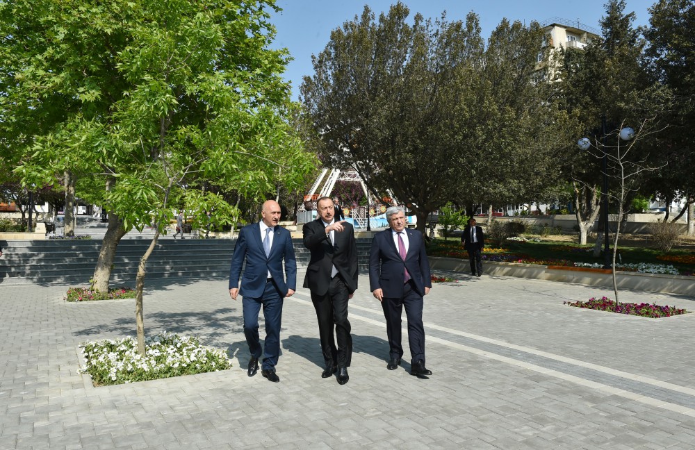 Prezident İlham Əliyev Heydər bağında yaradılan şəraitlə tanış olub (FOTO)