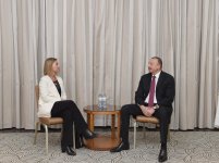 Prezident İlham Əliyev Vyanada Avropa İttifaqının ali nümayəndəsi ilə görüşüb