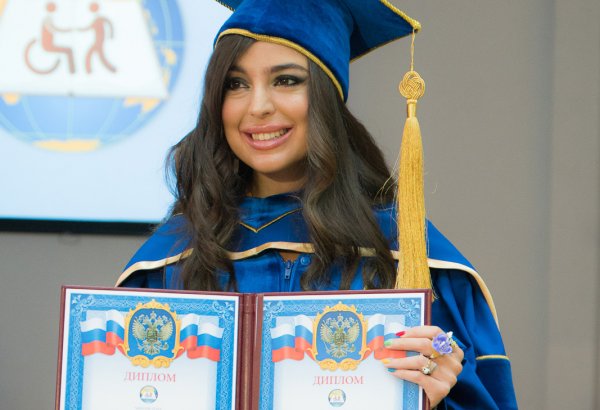 Leyla Əliyevaya Moskva Dövlət Humanitar İqtisad Universitetinin fəxri professoru diplomu təqdim olunub (FOTO)