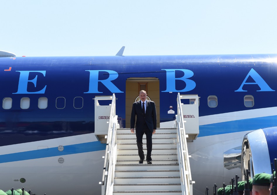 Prezident İlham Əliyev Almaniyaya səfərə gəlib (FOTO)