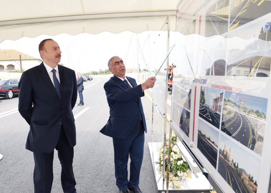 Prezident İlham Əliyev Maştağa-Bilgəh yolunun, Nardarandakı Abşeron və Nəsrulla Əsgərov küçələrinin açılışında iştirak edib (FOTO)