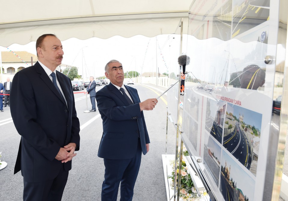 Prezident İlham Əliyev Maştağa-Bilgəh yolunun, Nardarandakı Abşeron və Nəsrulla Əsgərov küçələrinin açılışında iştirak edib (FOTO)
