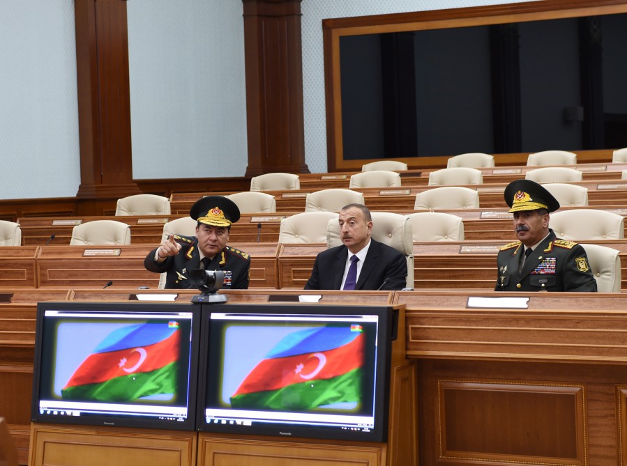 Prezident İlham Əliyev Silahlı Qüvvələrin Baş Qərargahının yeni inzibati binasının açılışında iştirak edib (FOTO)