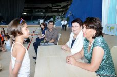 Bakıda gənc gimnastların Olimpiya çempionları ilə görüşü olub (FOTO)