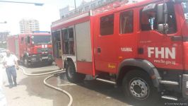 Yasamalda tələbə şəhərciyində yanğın olub (FOTO)