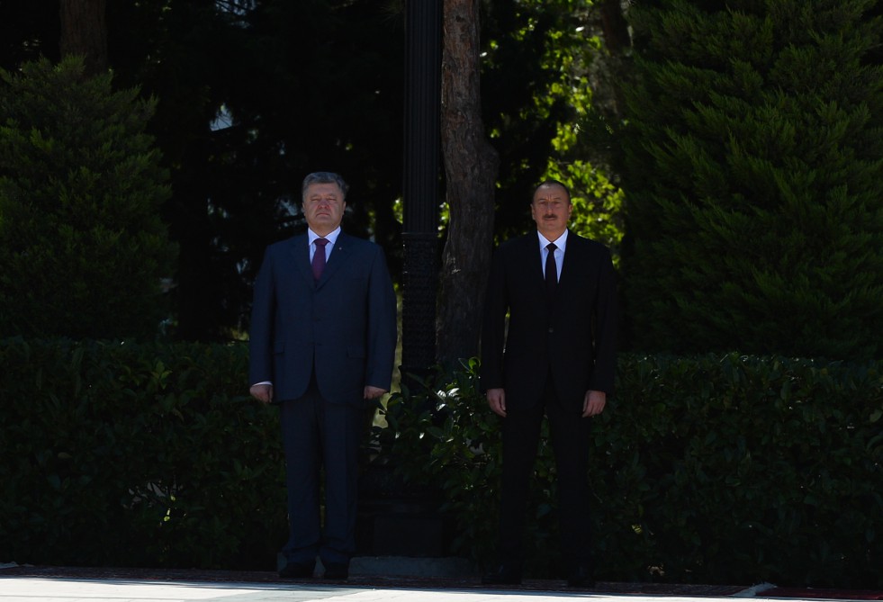 Ukrayna Prezidentinin rəsmi qarşılanma mərasimi olub (FOTO)