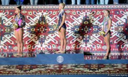 Bakıda bədii gimnastika üzrə Dünya Kubokunun halqa və topla hərəkətlər üzrə qalibləri mükafatlandırılıb (FOTO)