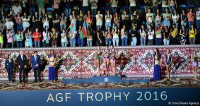 Bakıda bədii gimnastika üzrə Dünya Kubokunun halqa və topla hərəkətlər üzrə qalibləri mükafatlandırılıb (FOTO)