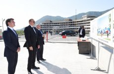 Prezident İlham Əliyev Qəbələdə icrası davam edən turizm və idman infrastrukturu layihələri ilə tanış olub (FOTO)