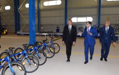 Prezident İlham Əliyev İsmayıllıda velosiped istehsalı zavodunun açılışında iştirak edib (FOTO)