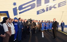 Prezident İlham Əliyev İsmayıllıda velosiped istehsalı zavodunun açılışında iştirak edib (FOTO)