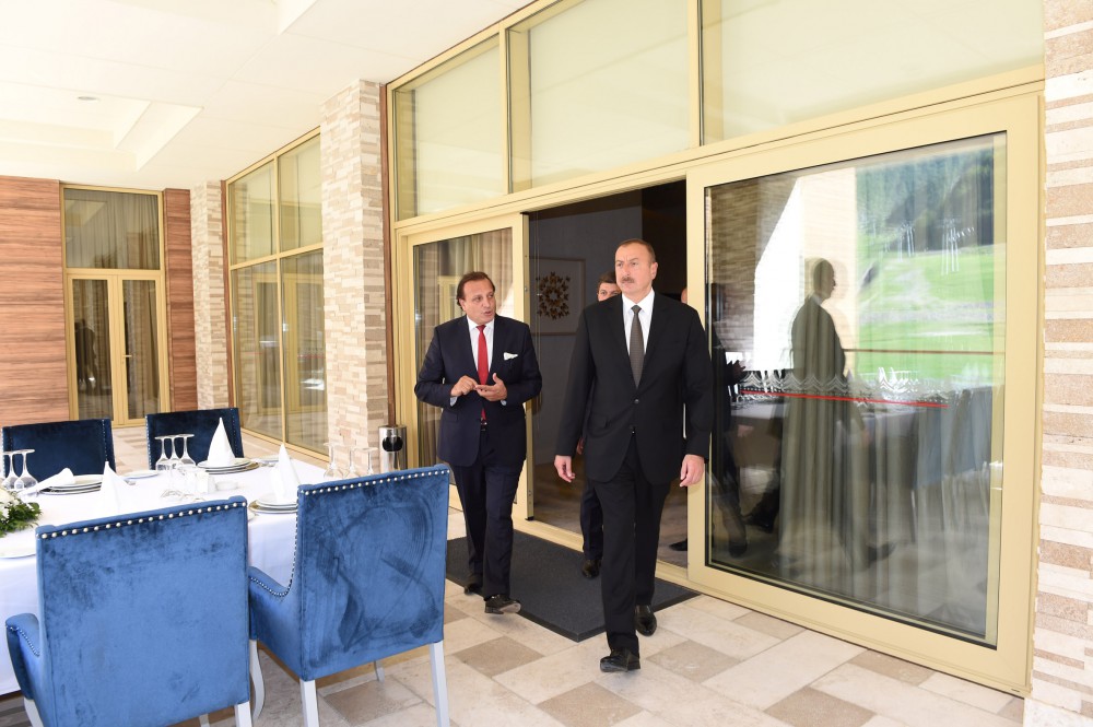 Prezident İlham Əliyev Qəbələdə "Qafqaz Tufandağ Mountain Resort" otelinin açılışında iştirak edib (FOTO)
