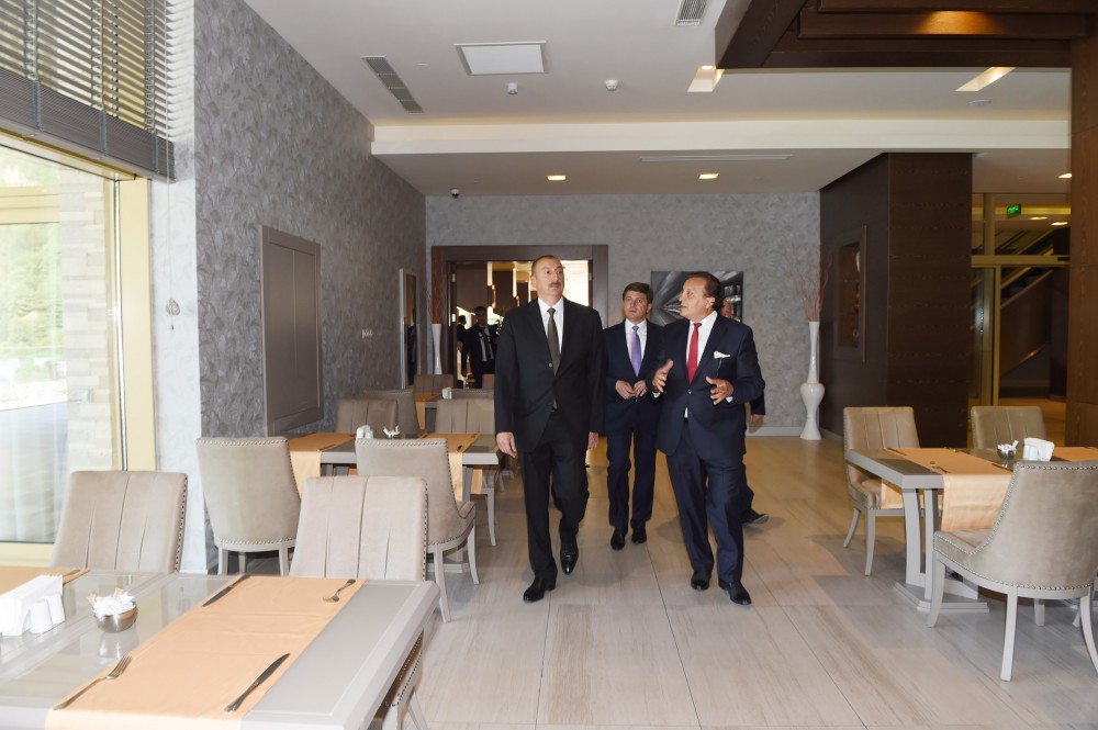 Prezident İlham Əliyev Qəbələdə "Qafqaz Tufandağ Mountain Resort" otelinin açılışında iştirak edib (FOTO)