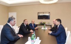 Azərbaycan Prezidenti və xanımı Beynəlxalq Şahmat Federasiyasının prezidenti ilə görüşüblər (FOTO)